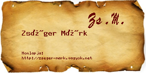 Zséger Márk névjegykártya