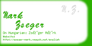 mark zseger business card